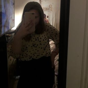 Creamy White and black dress